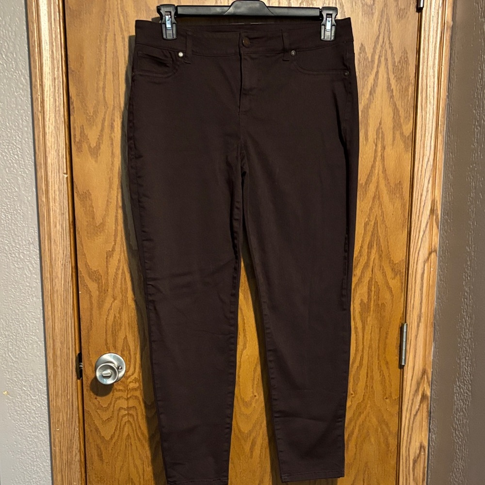 Maurices Dark Brown Women's Skinny Jeans Jeggings Large short